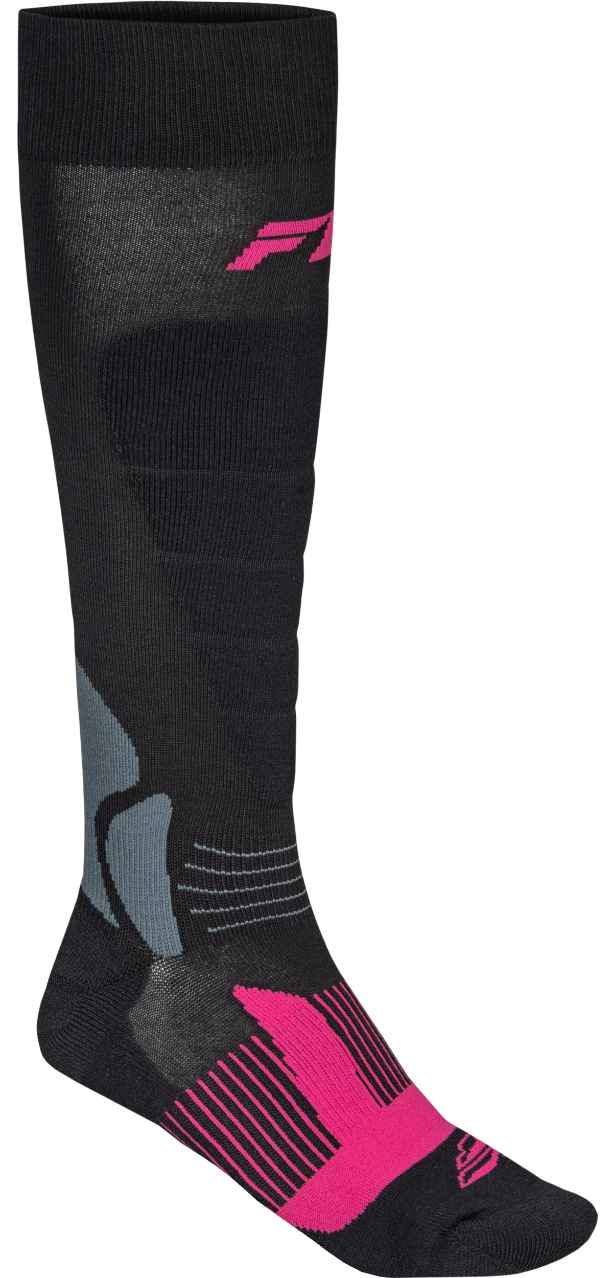 Fly Racing Snow Heavyweight Wool Sock Black/Pink for Cold Weather Riding – Small/Medium