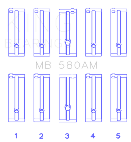 King Engine Bearings Toyota 21R/(Size +0.75mm) Main Bearing Set