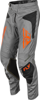 Fly Racing Kinetic Sym Offroad Pants Size US 30 – Grey/Orange/Black with Advanced Ventilation and Adjustable Fit