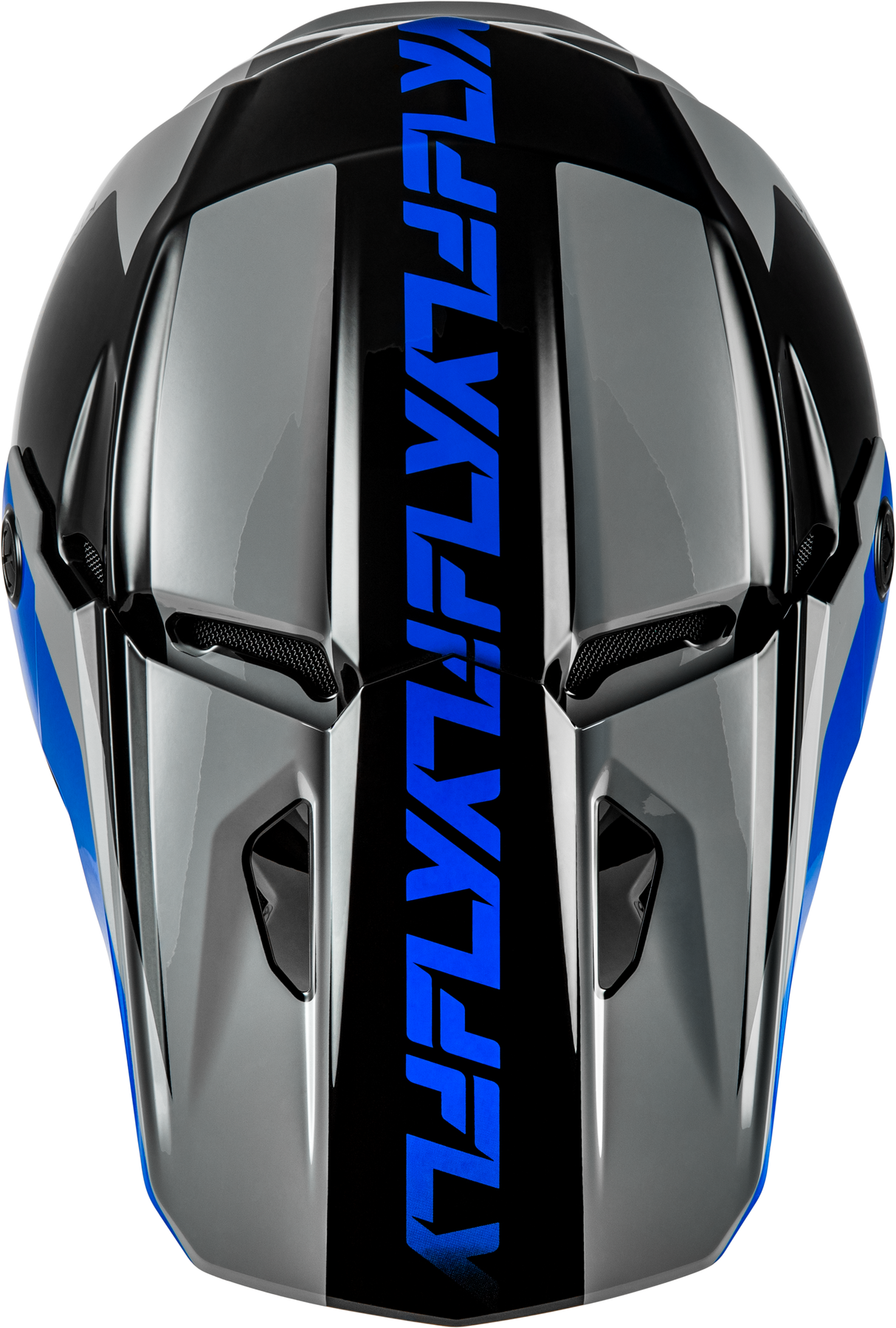Fly Racing Kinetic Crest Helmet Grey/Black/Blue Large - Off-Road Motorcycle Helmet for ATV, Dirt Bike, and Motocross