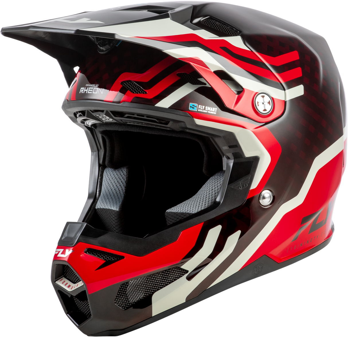 Fly Racing Formula S Carbon Byte Helmet for Youth - Red Carbon/Red/Grey, Size XS with Vehicle Fitment