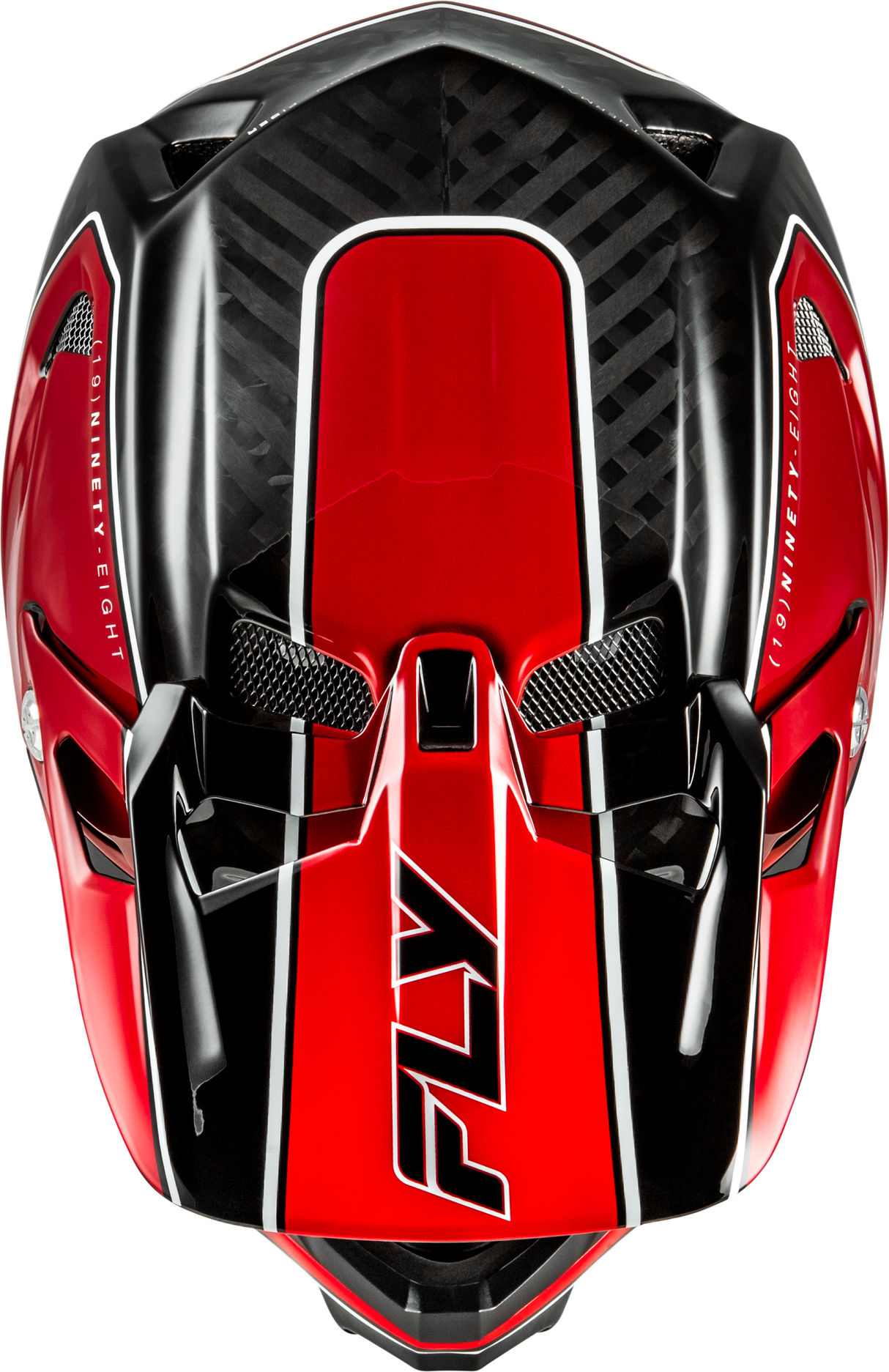 Fly Racing Werx R Flow Carbon Helmet for Motocross - Black Carbon/Red, Large