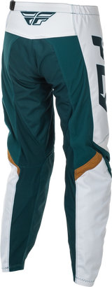 Fly Racing Women's F 16 Pants Teal/White/Gold Size 00/02 - Motorcycle Riding Trousers with Mesh Comfort Liner and Durable 600D Polyester for ATV and Motorcycle Use