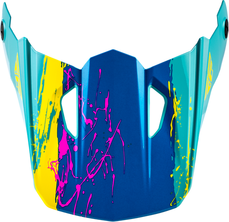 Fly Racing Yth Kinetic Drip Helmet Visor in Turquoise, Pink, and Yellow - Fits Youth Motorcycle Helmets