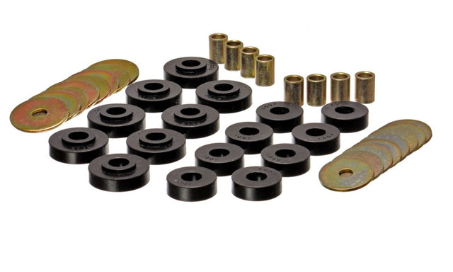 Energy Suspension Corvette Roadster Body Mount Set - Black Polyurethane for 1963-1967 Chevrolet Corvette