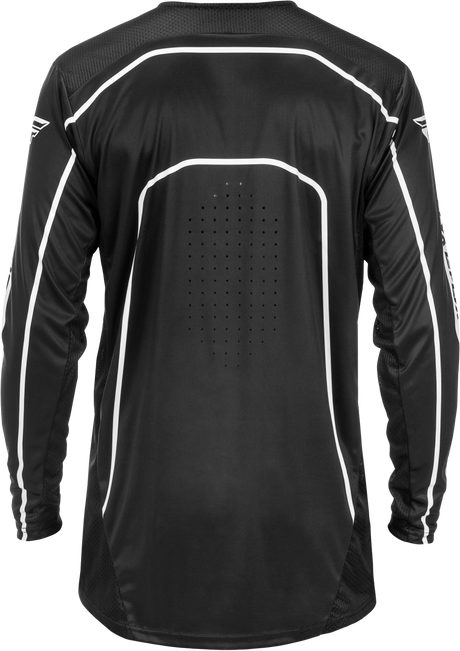 Fly Racing Youth Rayce Bicycle Jersey Black/White YM - Long Sleeve Performance Cycling Jersey for Kids and Teens