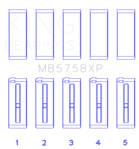 King Engine Bearings Peugeot Ep6 1.6L/BMW N14B16C (Size STDX) Main Bearing Set