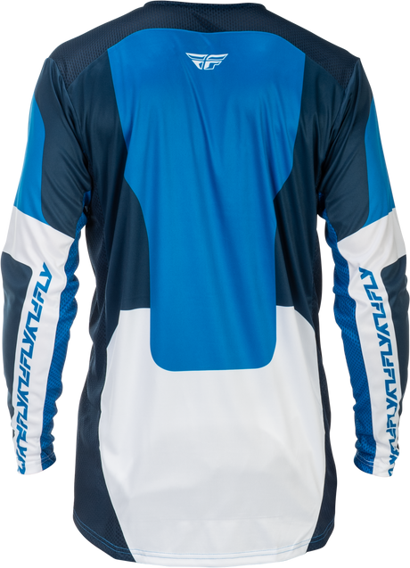 Fly Racing Youth Lite Jersey in Blue/White (Part No. 379-722YXL) – Perfect for Motocross and Off-Road Racing