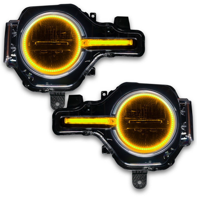 Oracle 21-22 Ford Bronco Headlight Halo Kit w/DRL Bar - Base Headlights -w/RF Controller