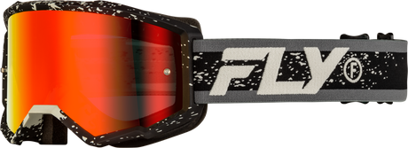 Fly Racing Youth Zone Goggle Black/Grey with Red Mirror/Smoke Lens for ATV, Dirt Bike, and Off-Road Vehicles