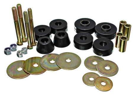 Energy Suspension Chevy Pickup Body Mounts - Black (Part No. 3.4137G) for 1963-1966 Chevrolet C10 Pickup