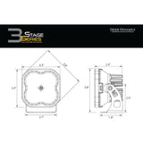 Stage Series 3" Yellow Sport LED Pods (Pair) | Diode Dynamics