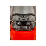 Can-Am Maverick X3 Billet Aluminum Shock Tower Brace by AJK Offroad Installed on Red Can-Am Top Down View