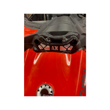 Can-Am Maverick X3 Billet Aluminum Shock Tower Brace by AJK Offroad Installed on Red Can-Am Close Up
