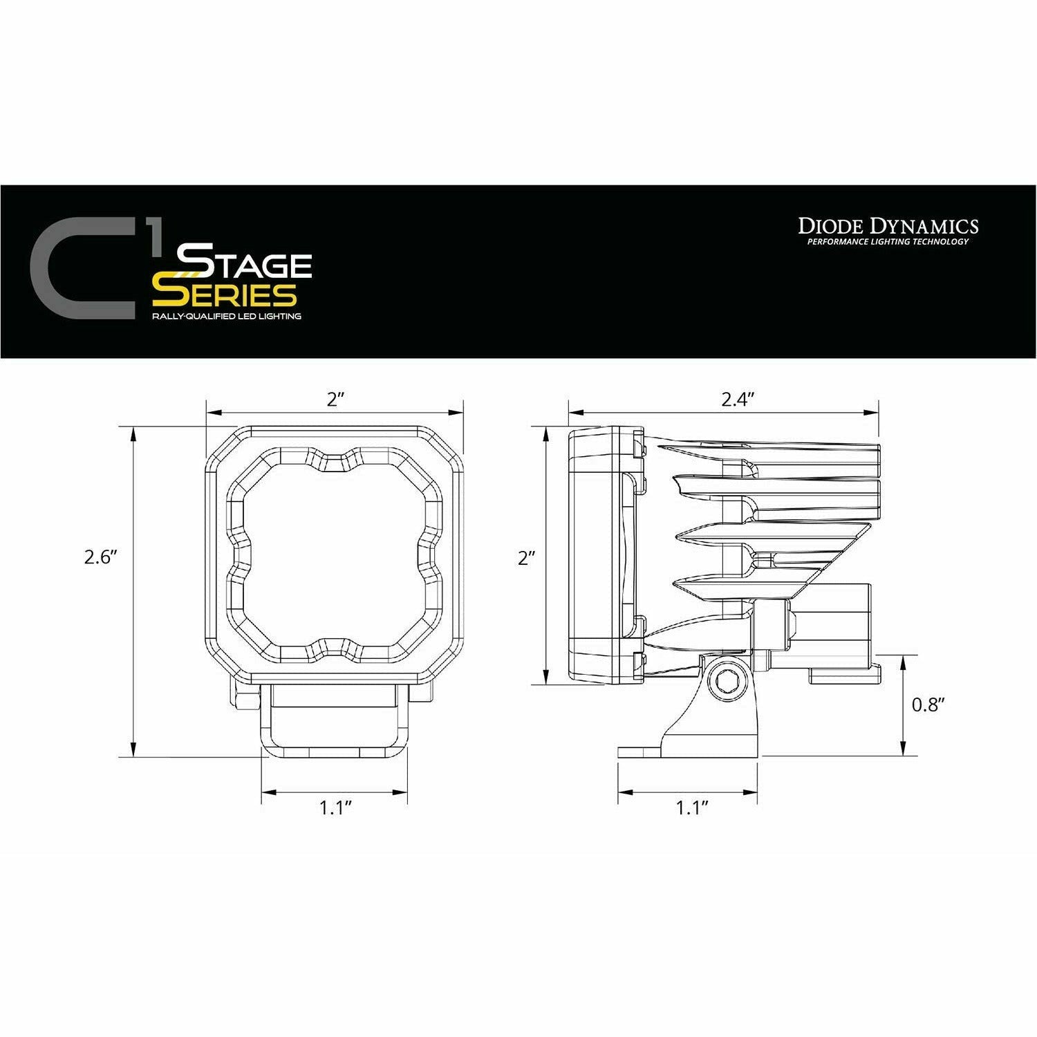 Diode Dynamics Stage Series Sport C1 Pod Lights (Pair)