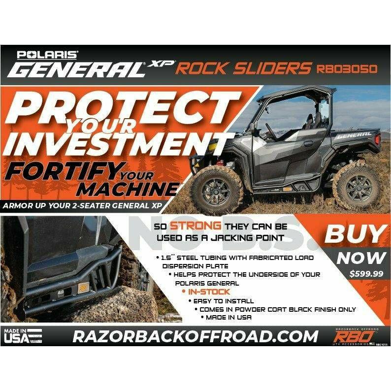 Razorback Offroad Polaris General XP 1000 Rock Sliders