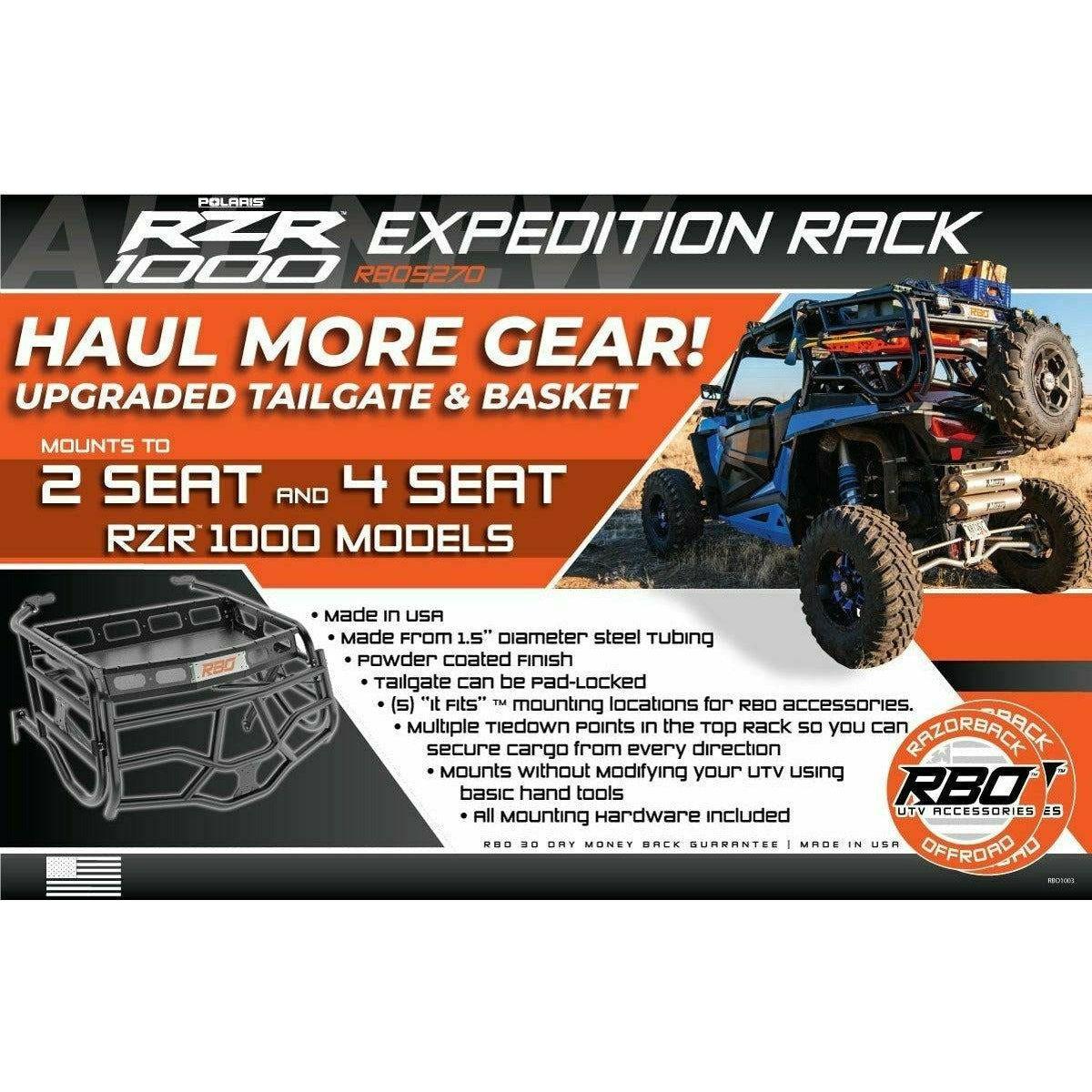 Razorback Offroad Polaris RZR Gen 2 Expedition Rack