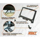 Razorback Offroad Polaris RZR Trail Folding Glass Windshield