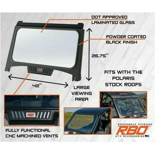 Razorback Offroad Polaris RZR Trail Vented Glass Windshield